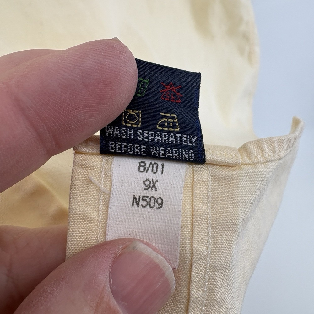 Vintage Y2K Tommy Hilfiger Mens 16 1/2-34 Yellow Long Sleeve Button Down - Picture 6 of 10